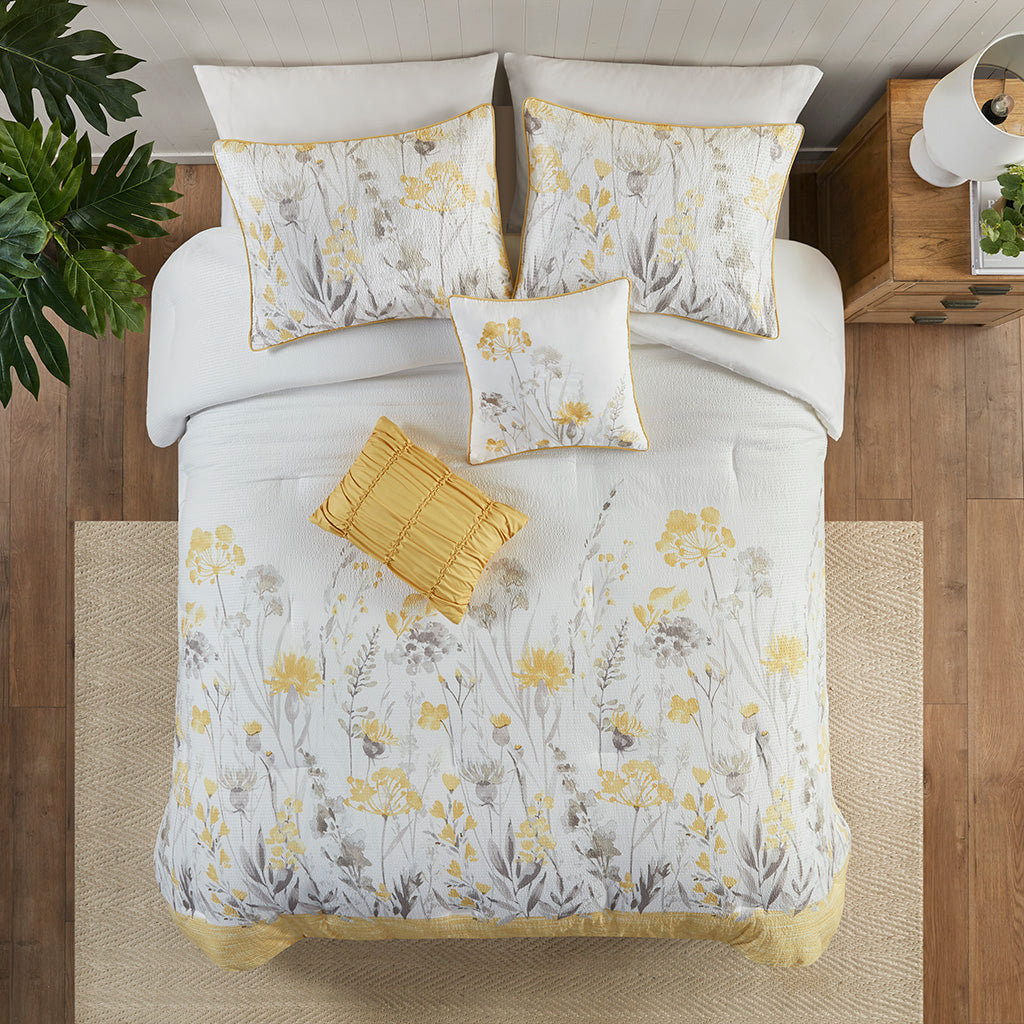 Prairie Yellow 5 Piece Comforter Set Comforter Sets By JLA HOME/Olliix (E & E Co., Ltd)