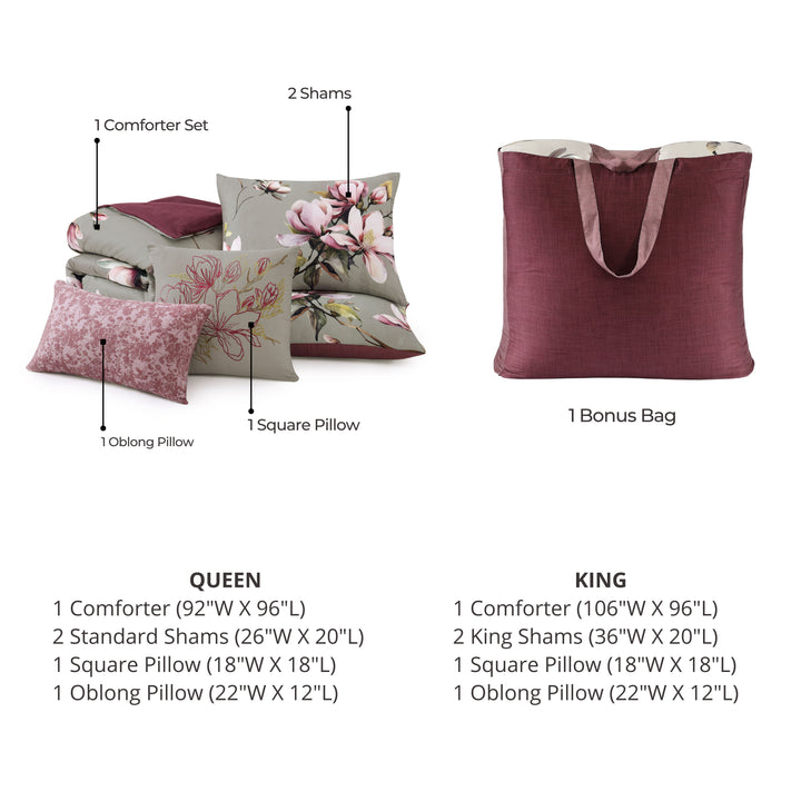 Bebejan Purple Lilies 5 Piece Reversible Comforter Set Comforter Sets By Bebejan®