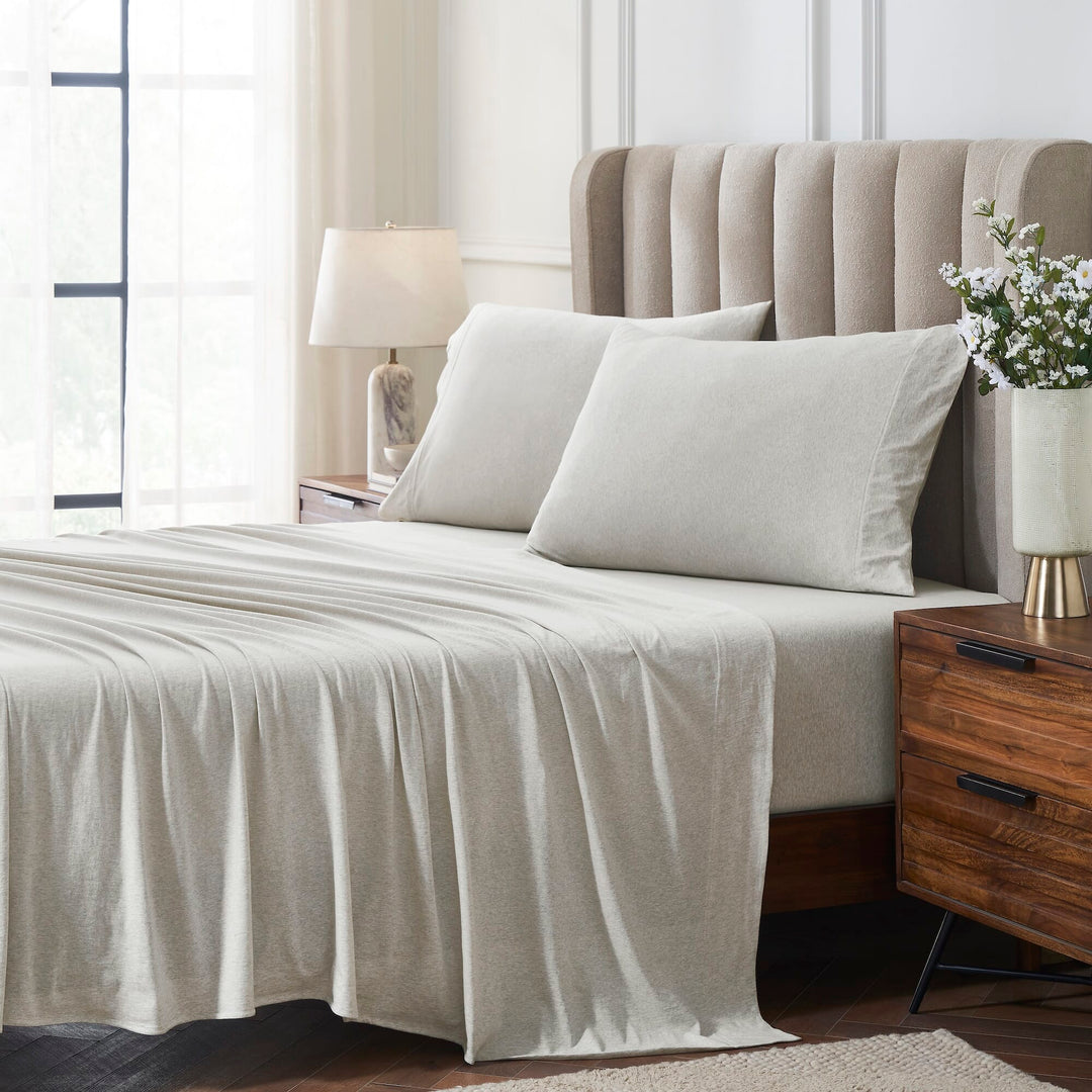 Halston Cotton Melange Jersey Sheet Set Sheet Set By Orchids Lux Home