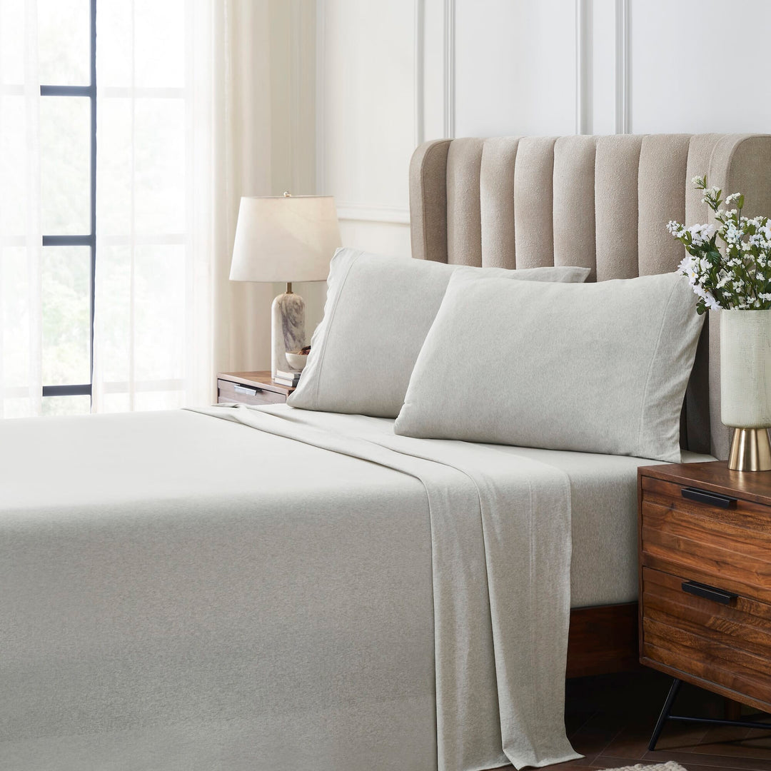 Halston Cotton Melange Jersey Sheet Set Sheet Set By Orchids Lux Home