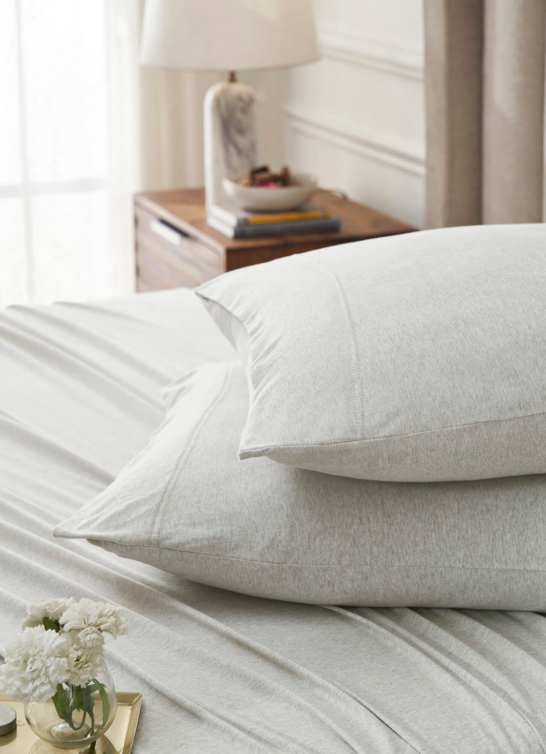 Halston Cotton Melange Jersey Sheet Set Sheet Set By Orchids Lux Home