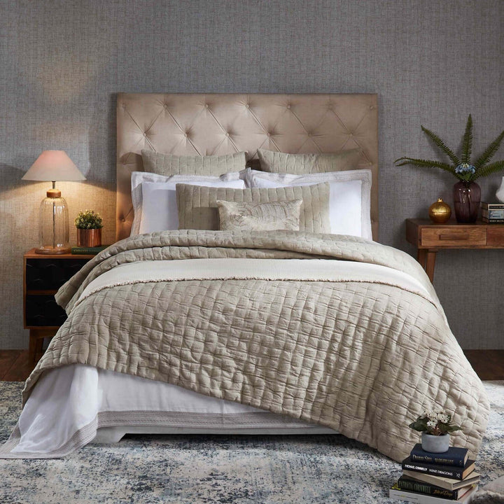 Sophie Hand Pinched Linen Quilt Quilt Sets By Orchids Lux Home