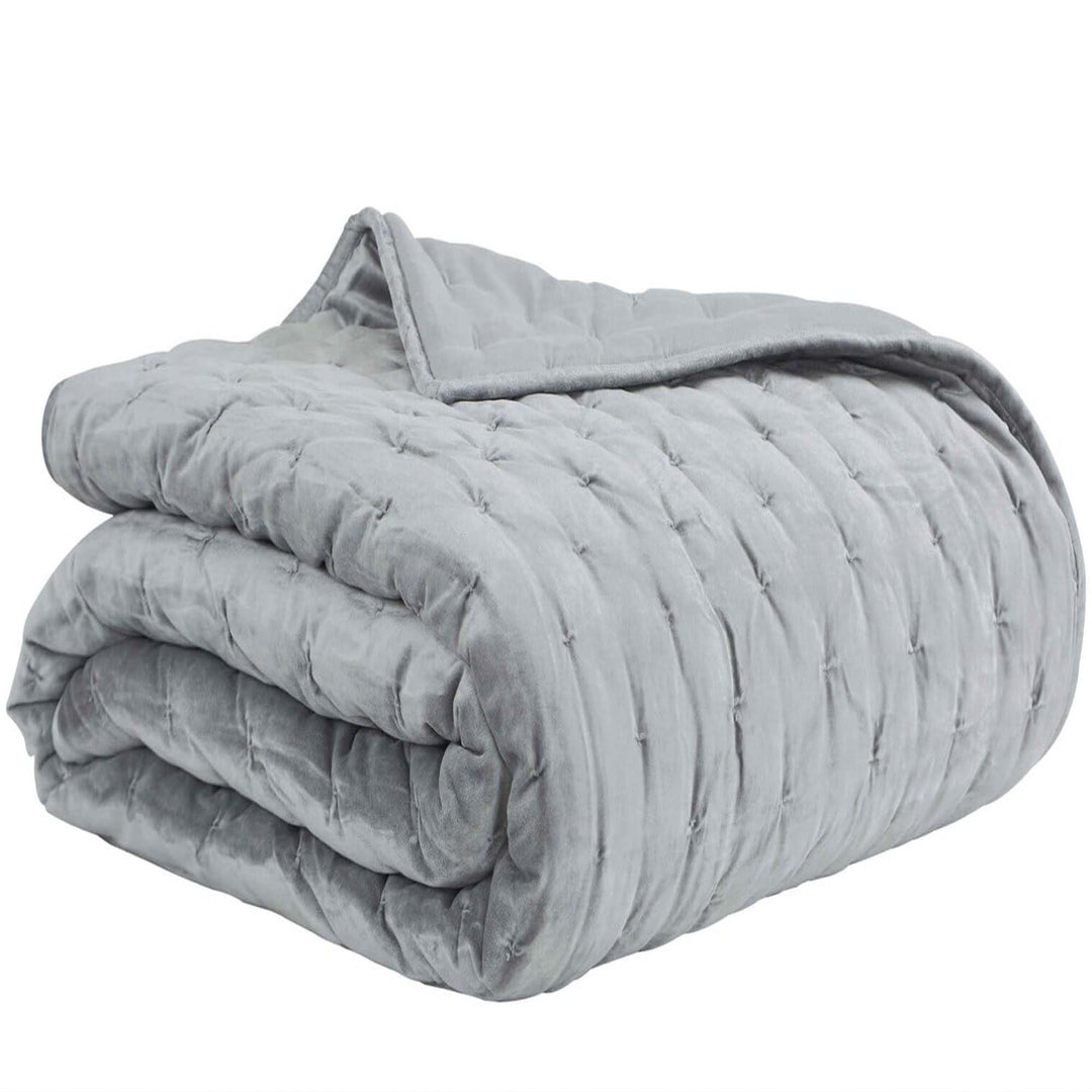 Luna Hand Pinched Velvet Quilt Quilt Sets By Orchids Lux Home