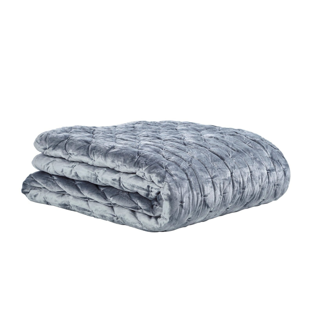 Luna Hand Pinched Velvet Quilt Quilt Sets By Orchids Lux Home