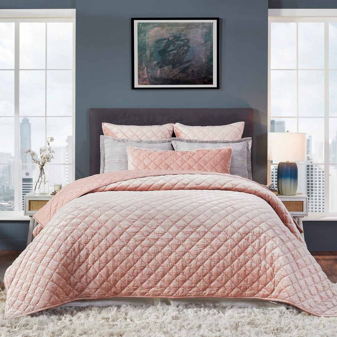 Clermont Diamond Velvet Quilt Quilt Sets By Orchids Lux Home