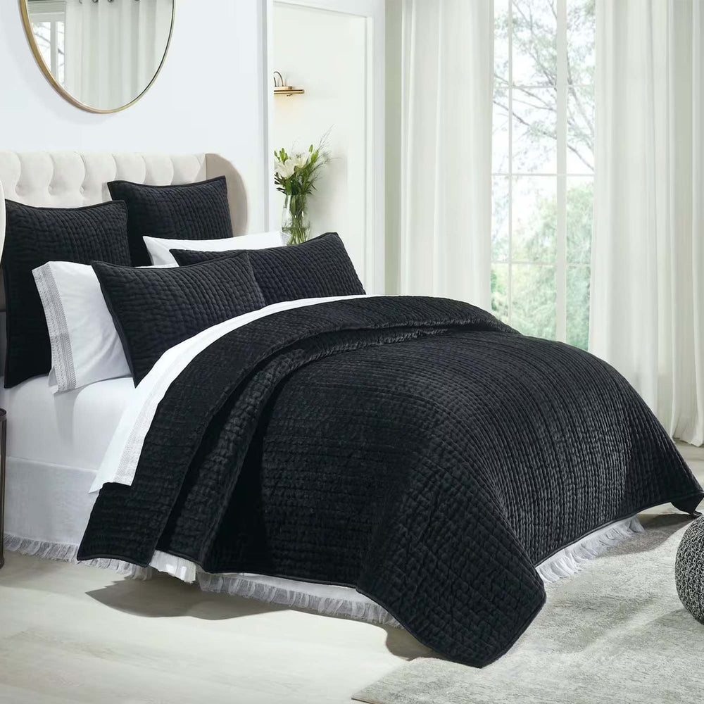 Walton Channel Velvet Quilt Quilt Sets By Orchids Lux Home