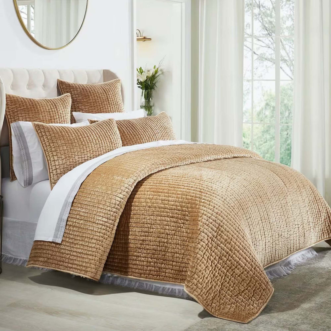 Walton Channel Velvet Quilt Quilt Sets By Orchids Lux Home