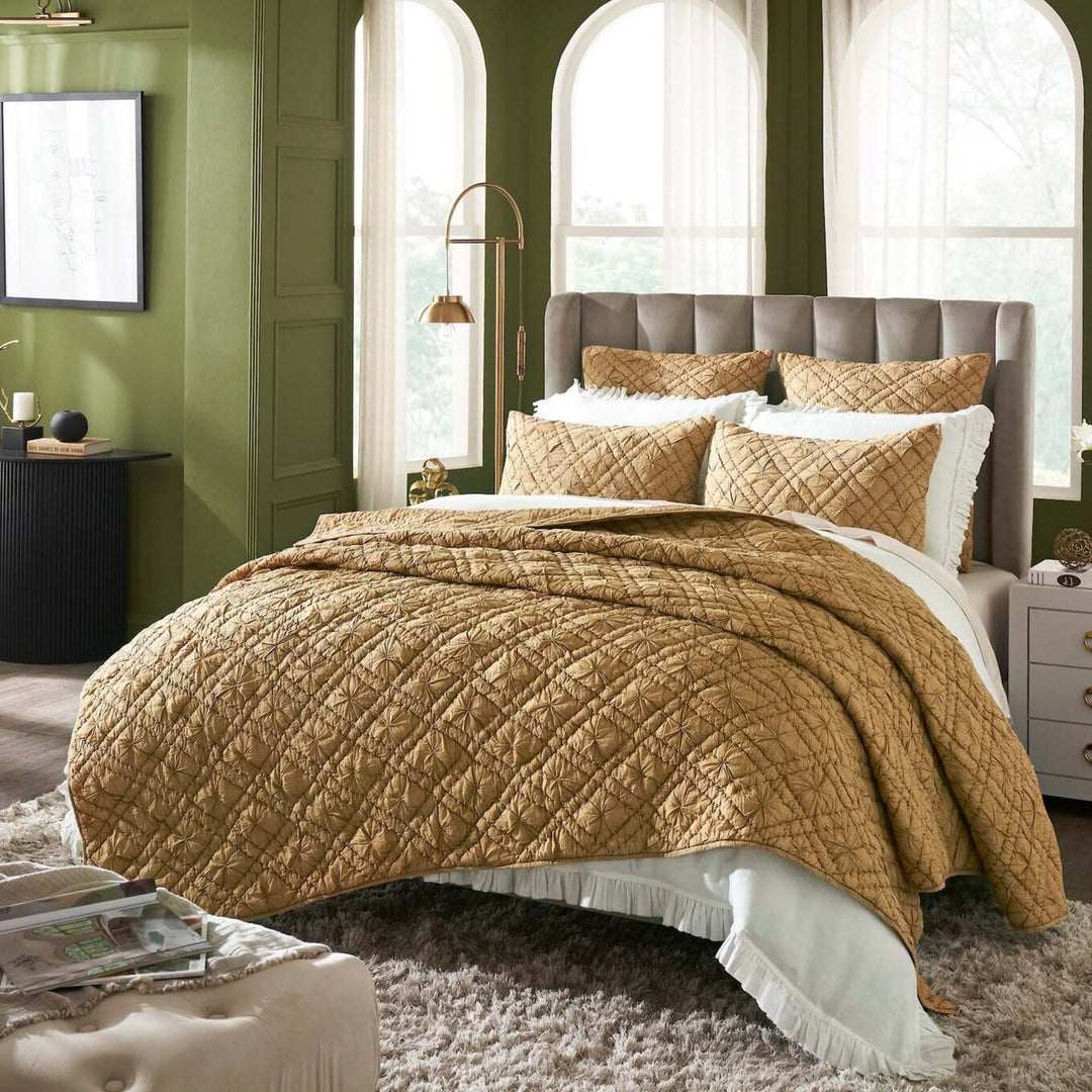 Mirabelle Diamond Hand Quilted Quilt Quilt Sets By Orchids Lux Home