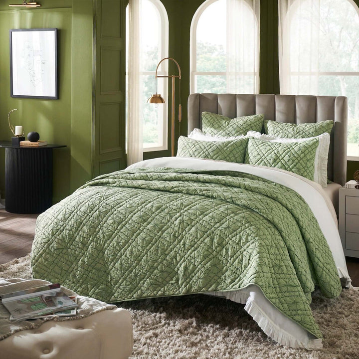 Mirabelle Diamond Hand Quilted Quilt Quilt Sets By Orchids Lux Home