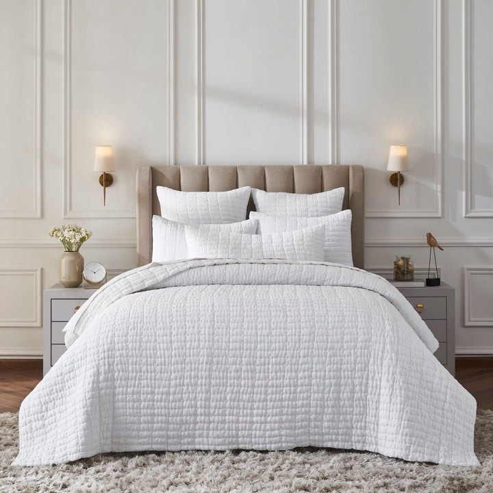 Logan Grid European Linen Quilt Quilt Sets By Orchids Lux Home