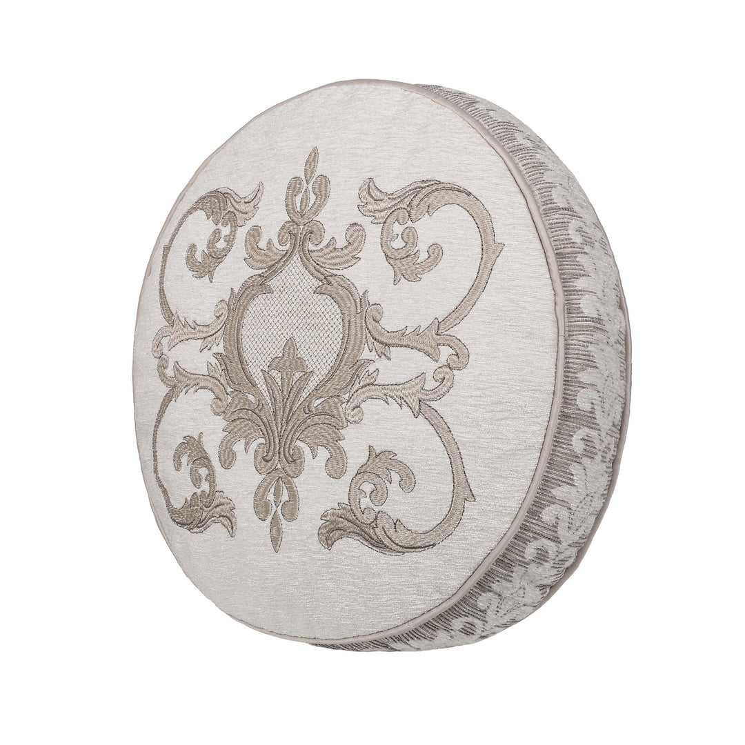 Queensbury Almond Round Decorative Throw Pillow 15" x 15" Throw Pillows By J. Queen New York