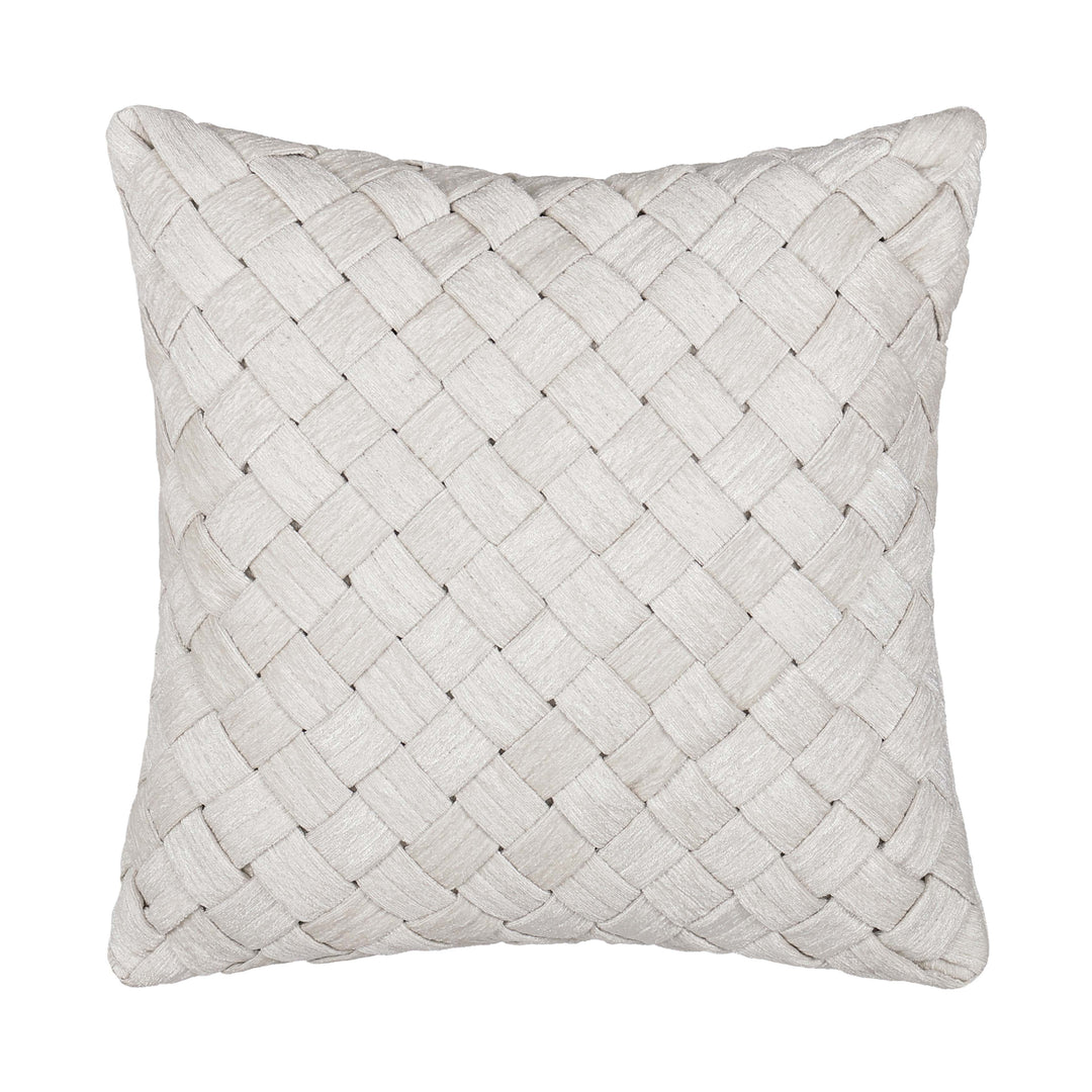 Queensbury Almond Square Decorative Throw Pillow 18" x 18" Throw Pillows By J. Queen New York