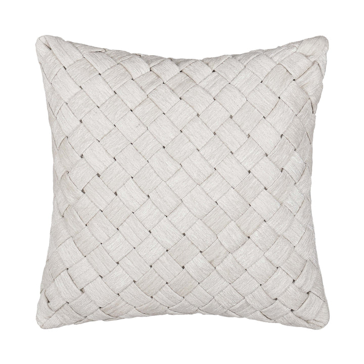 Queensbury Almond Square Decorative Throw Pillow 18" x 18" Throw Pillows By J. Queen New York