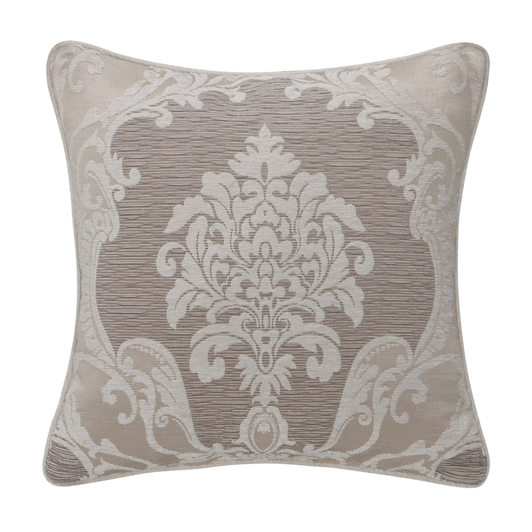 Queensbury Almond Square Decorative Throw Pillow 20" x 20" Throw Pillows By J. Queen New York