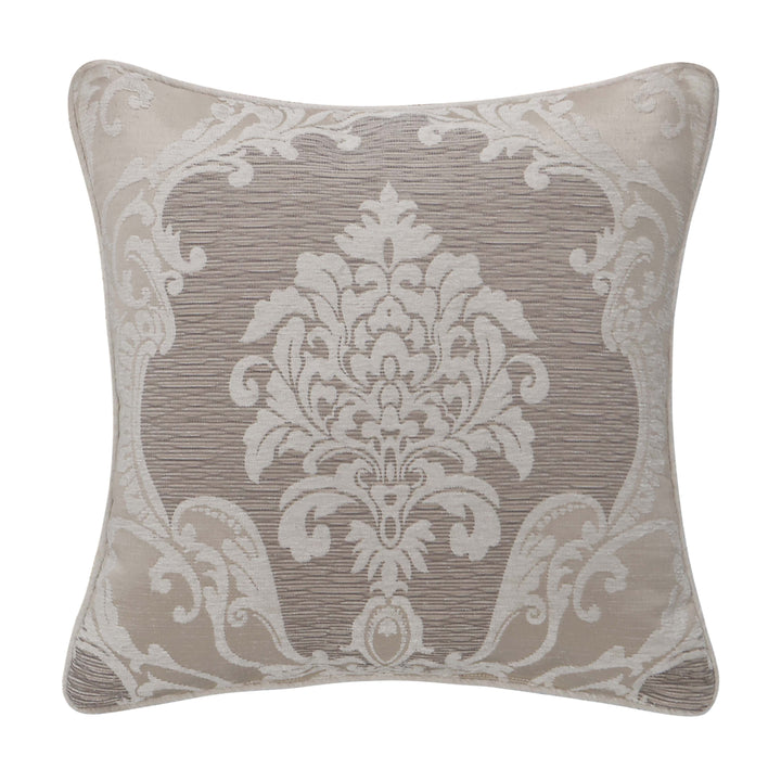 Queensbury Almond Square Decorative Throw Pillow 20" x 20" Throw Pillows By J. Queen New York