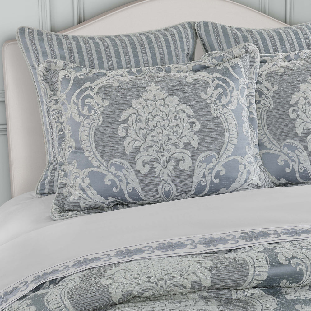 Queensbury Steel Blue 4 Piece Comforter Set Comforter Sets By J. Queen New York