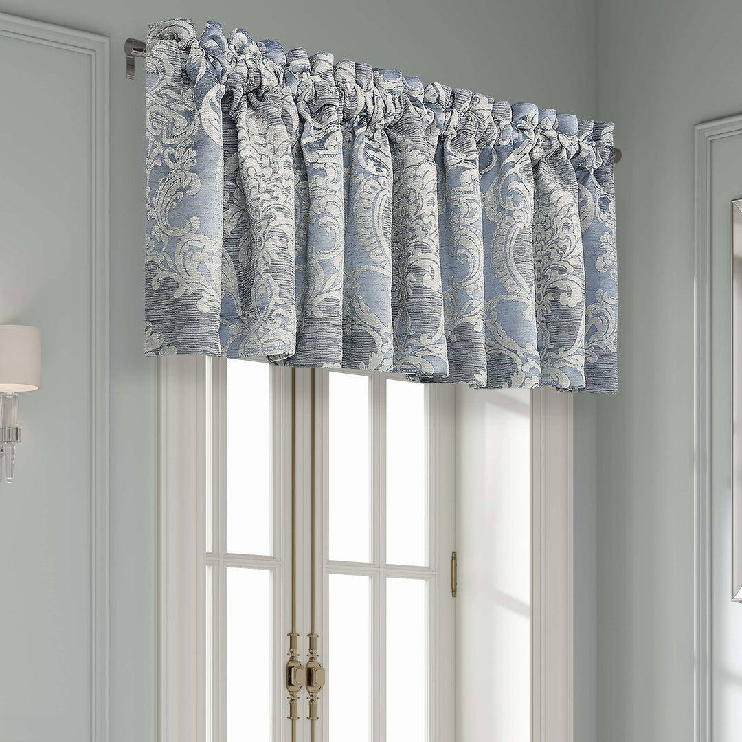 Queensbury Steel Blue Straight Window Valance Window Valances By J. Queen New York
