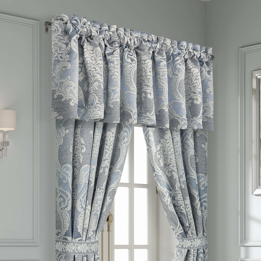 Queensbury Steel Blue Straight Window Valance Window Valances By J. Queen New York