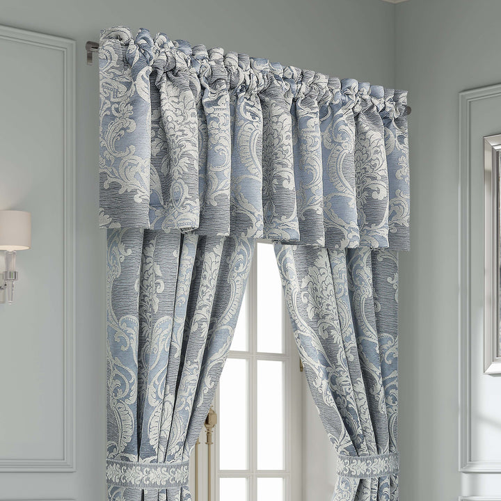 Queensbury Steel Blue Straight Window Valance Window Valances By J. Queen New York