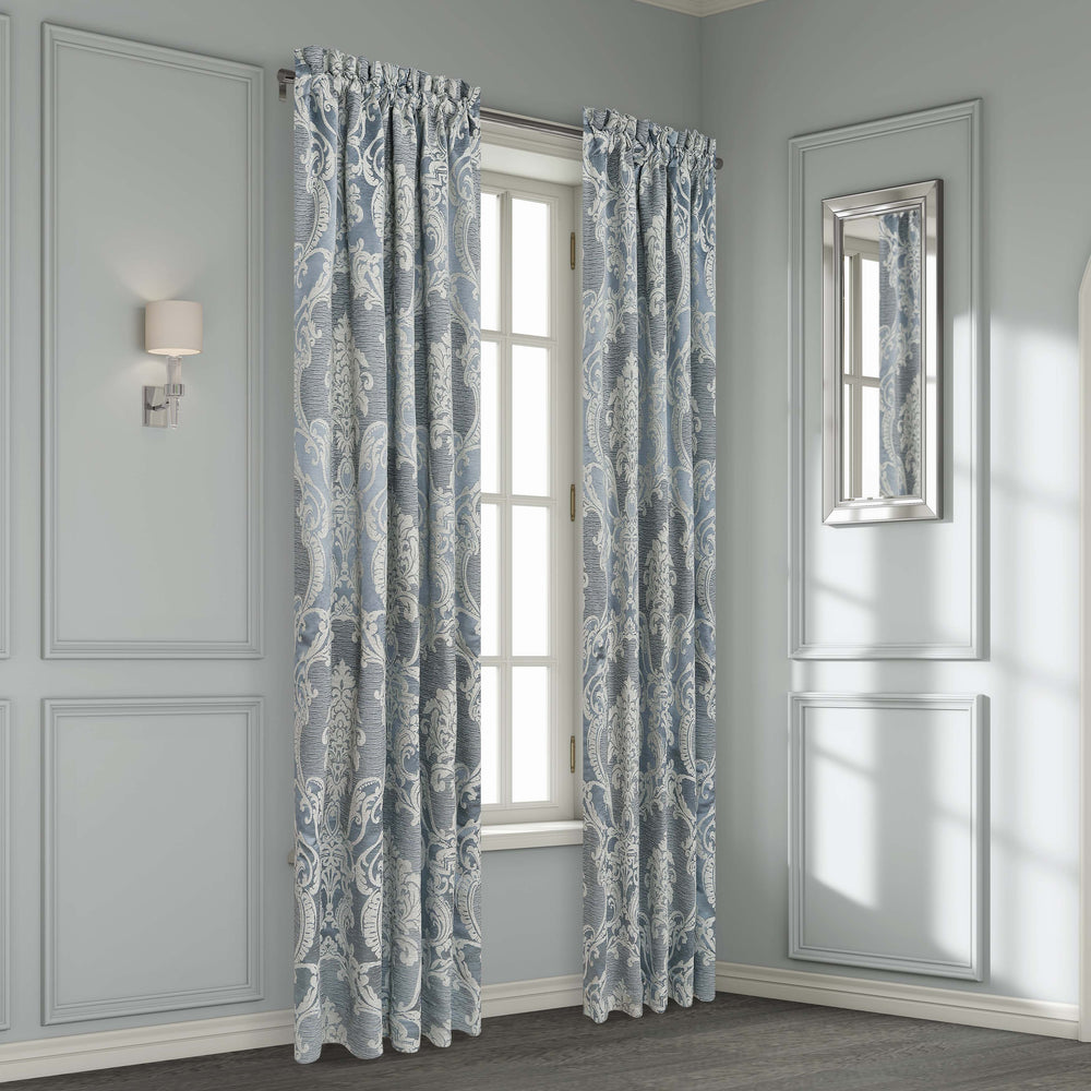 Queensbury Steel Blue Window Panel Pair Window Panels By J. Queen New York