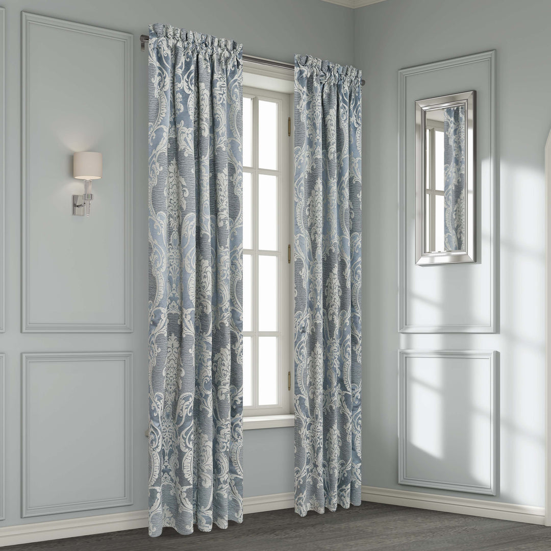 Queensbury Steel Blue Window Panel Pair Window Panels By J. Queen New York