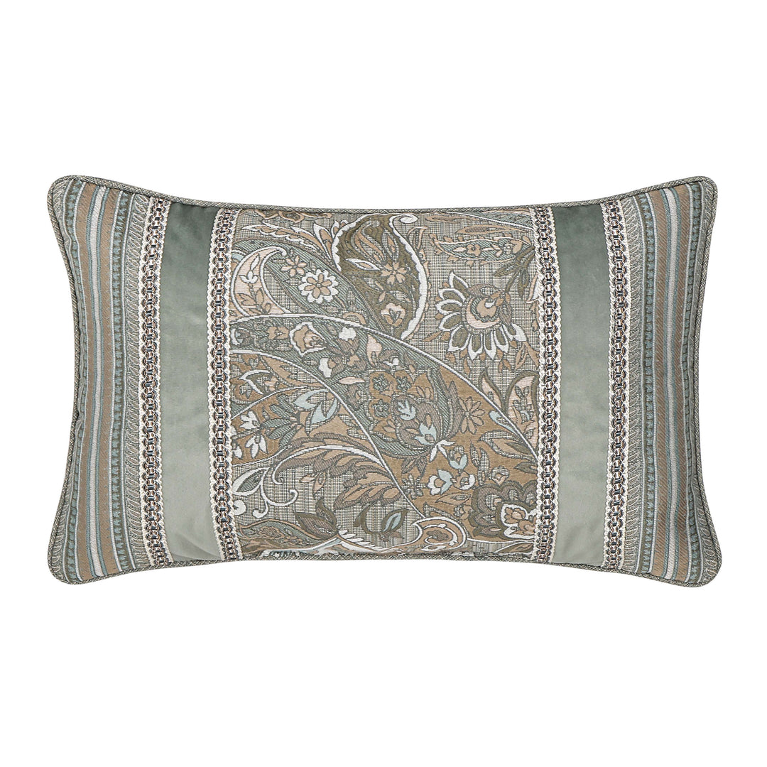 Raine Aqua Boudoir Decorative Throw Pillow 22" x 13" Throw Pillows By J. Queen New York