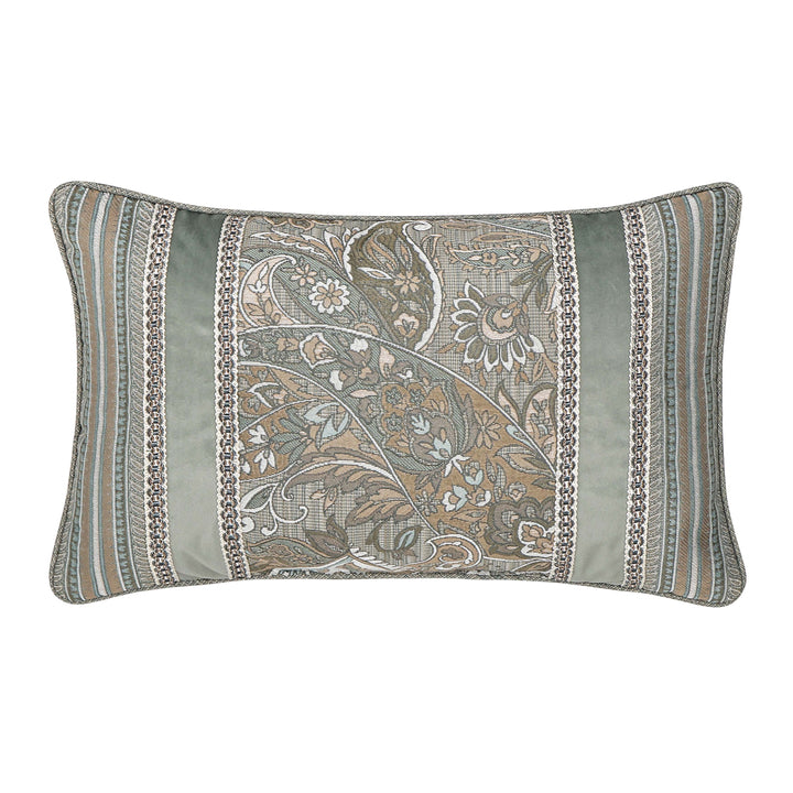 Raine Aqua Boudoir Decorative Throw Pillow 22" x 13" Throw Pillows By J. Queen New York