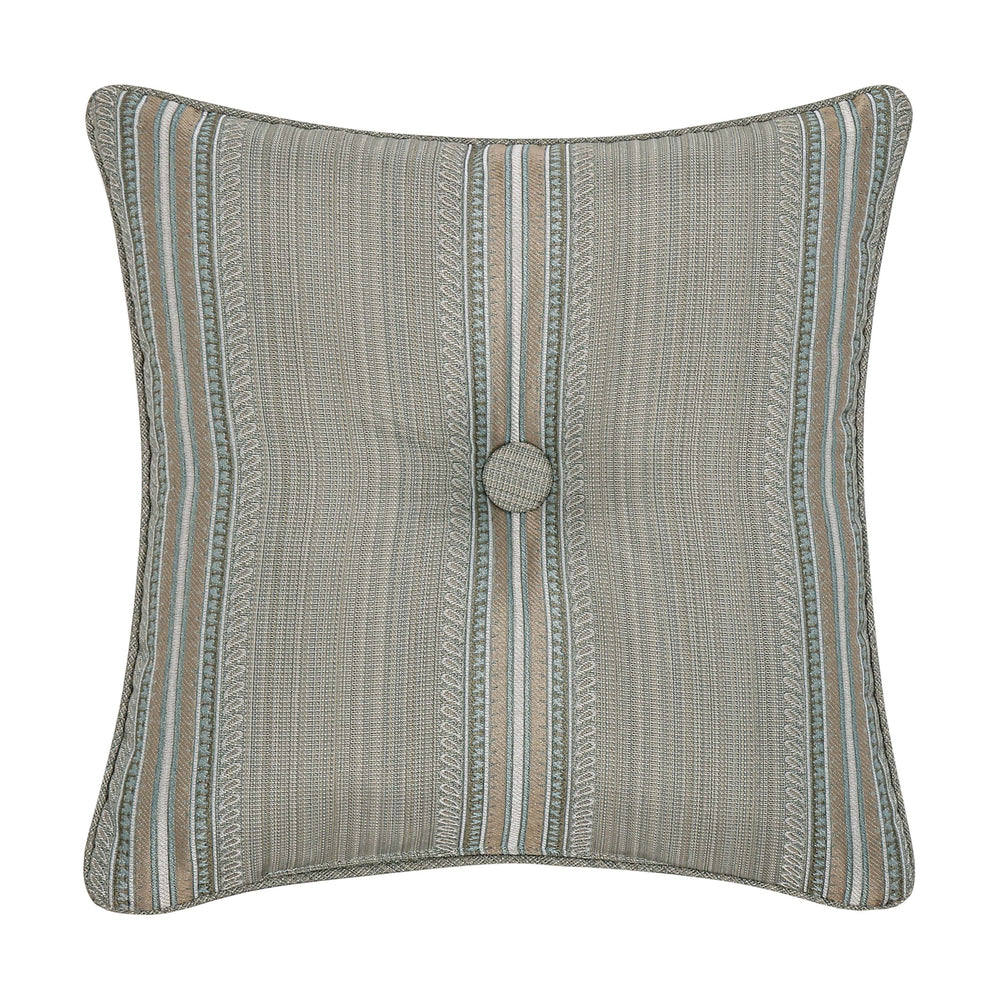 Raine Aqua Square Decorative Throw Pillow 18" x 18" Throw Pillows By J. Queen New York