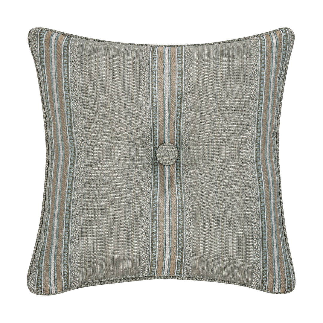 Raine Aqua Square Decorative Throw Pillow 18" x 18" Throw Pillows By J. Queen New York
