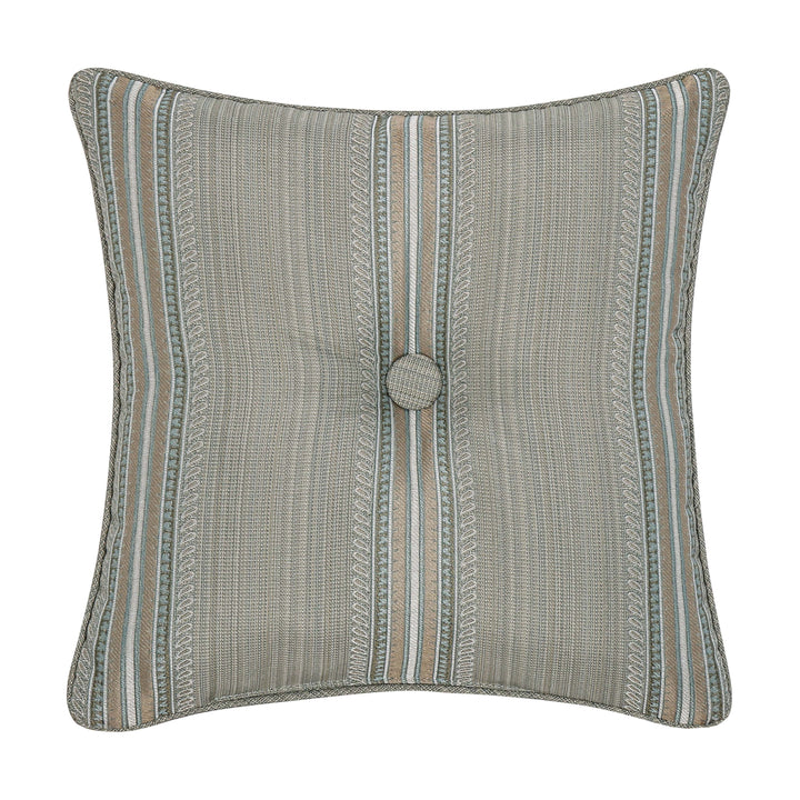 Raine Aqua Square Decorative Throw Pillow 18" x 18" Throw Pillows By J. Queen New York