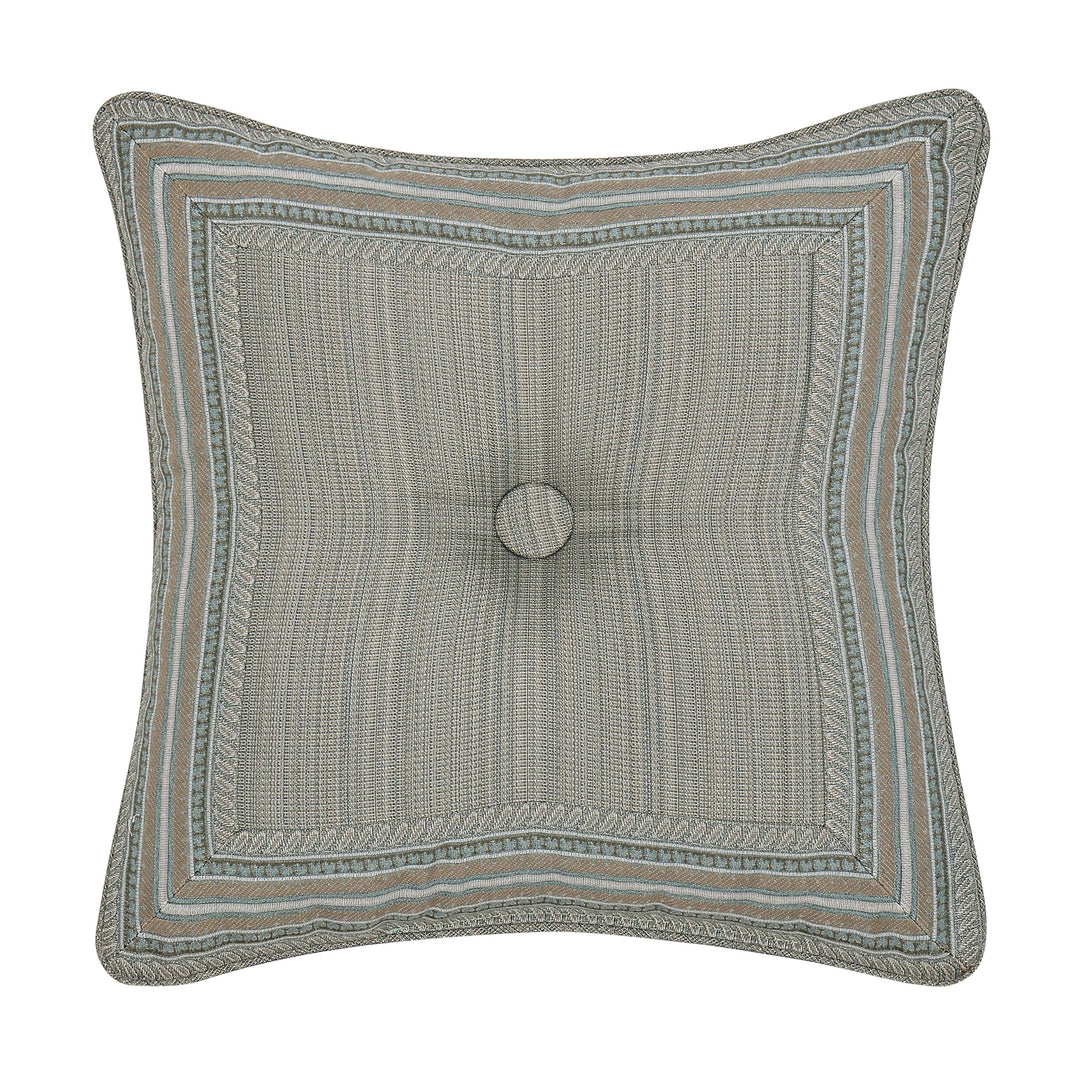 Raine Aqua Square Decorative Throw Pillow 18" x 18" Throw Pillows By J. Queen New York
