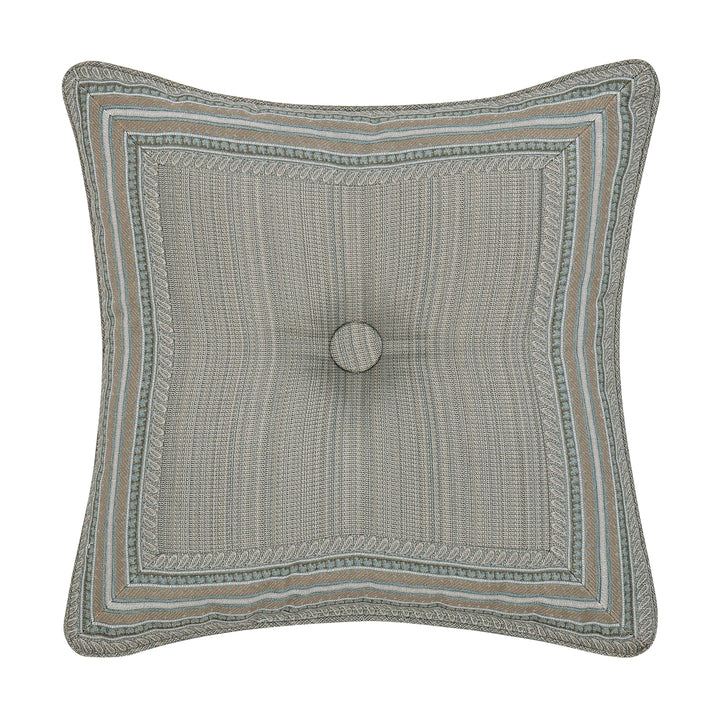 Raine Aqua Square Decorative Throw Pillow 18" x 18" Throw Pillows By J. Queen New York