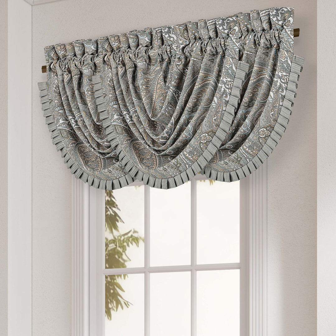 Raine Aqua Waterfall Window Valance Window Valances By J. Queen New York
