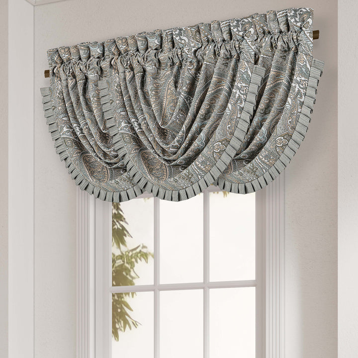 Raine Aqua Waterfall Window Valance Window Valances By J. Queen New York