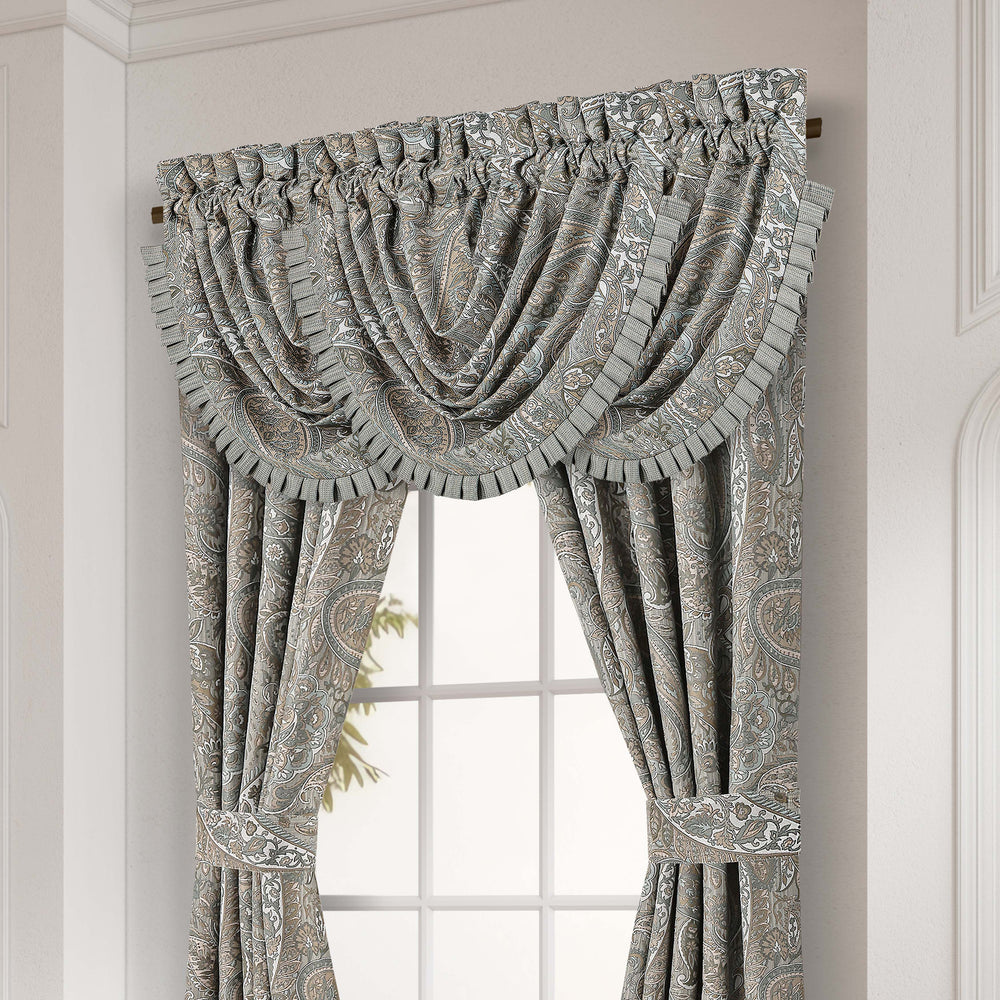 Raine Aqua Waterfall Window Valance Window Valances By J. Queen New York
