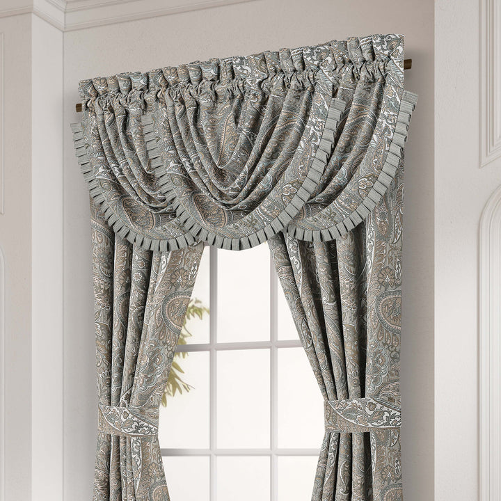 Raine Aqua Waterfall Window Valance Window Valances By J. Queen New York