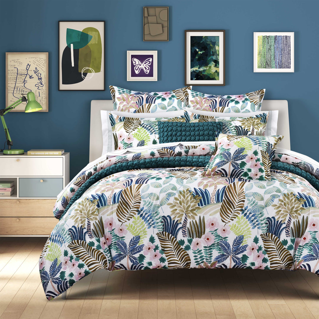 Rainforest Teal 3 Piece Comforter Set Comforter Sets By J. Queen New York