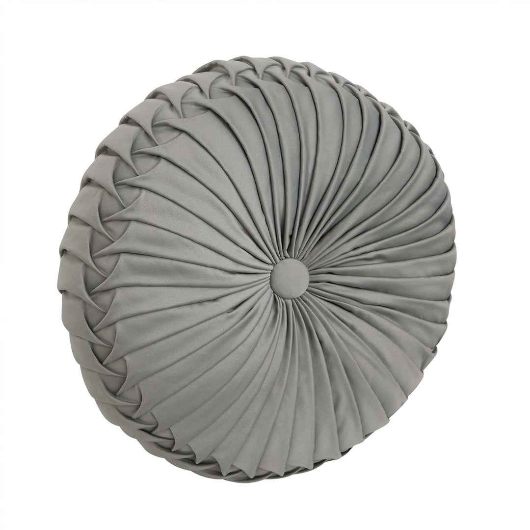 Renata Teal Tufted Round Decorative Throw Pillow 15" x 15" Throw Pillows By J. Queen New York