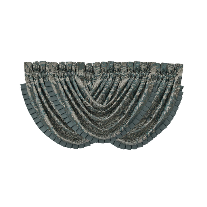Renata Teal Waterfall Window Valance Window Valances By J. Queen New York