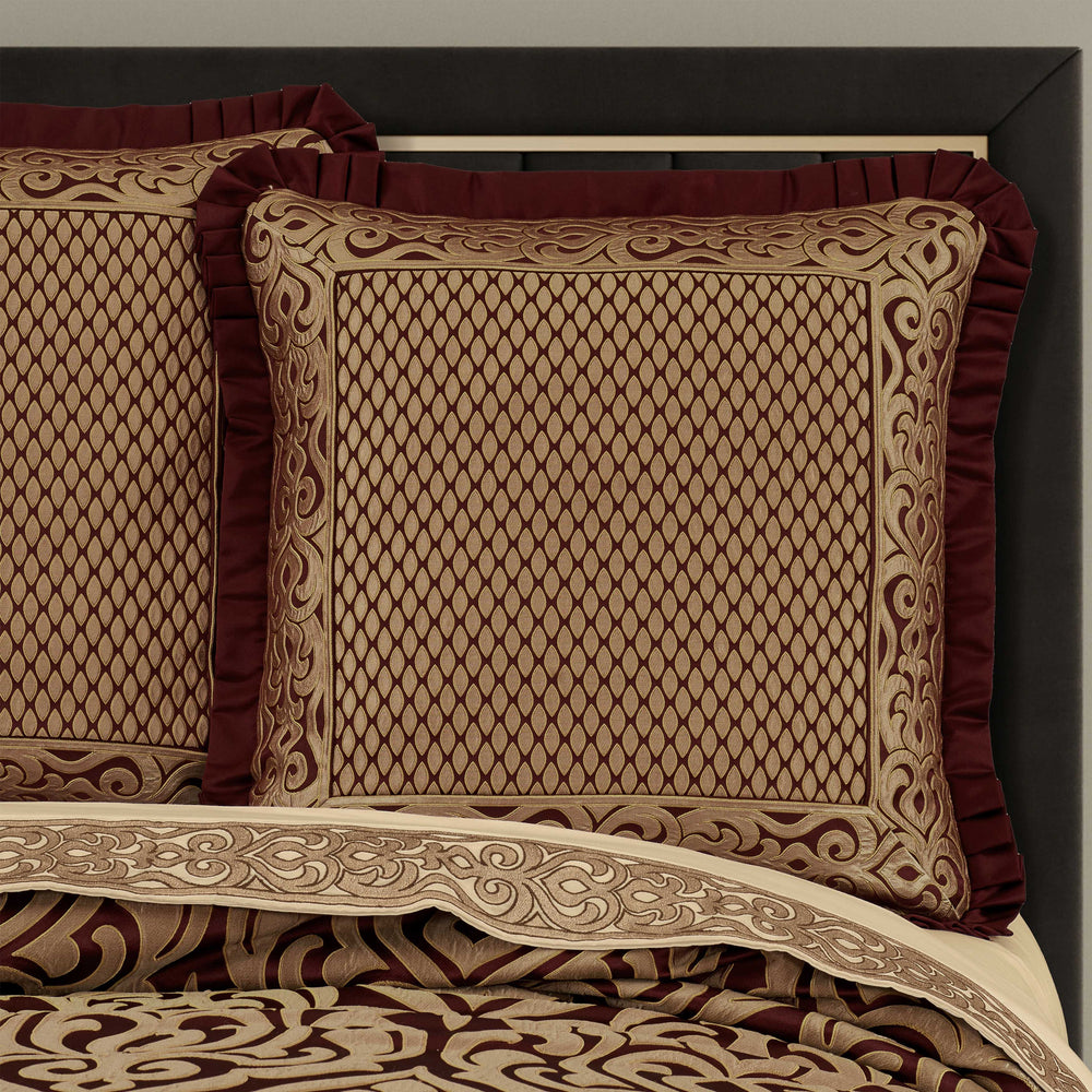 Renzo Crimson and Gold Euro Sham Euro Shams By J. Queen New York