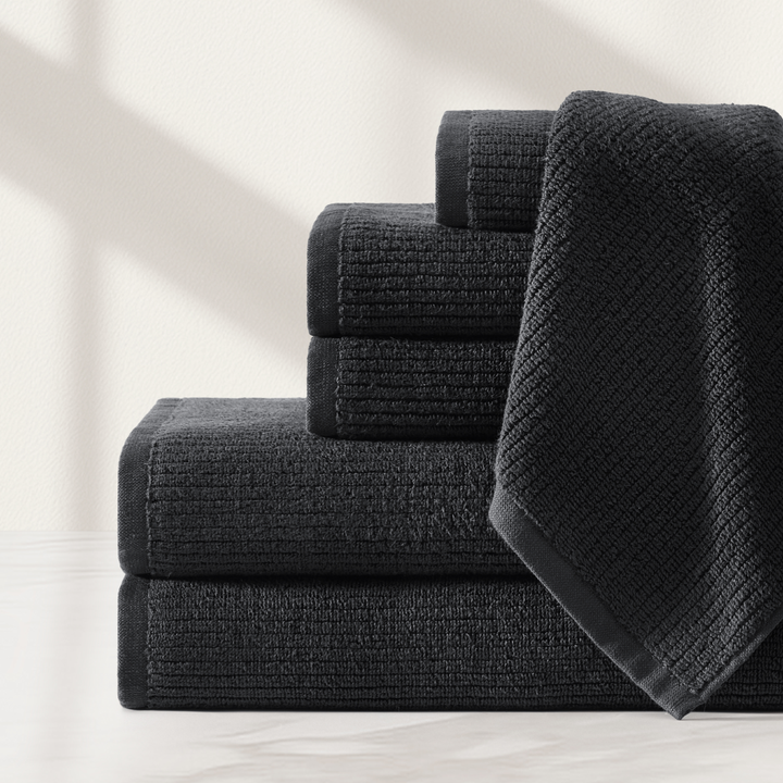 Egyptian Cotton Ribbed Towel Set Towels By Pure Parima