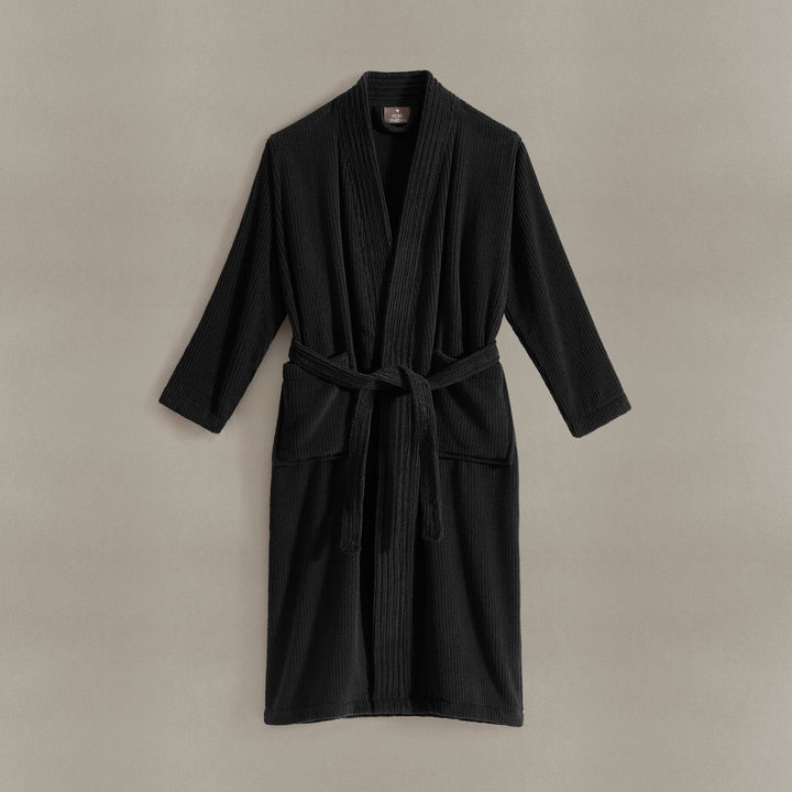 Egyptian Cotton Ribbed Robe Bathrobe By Pure Parima