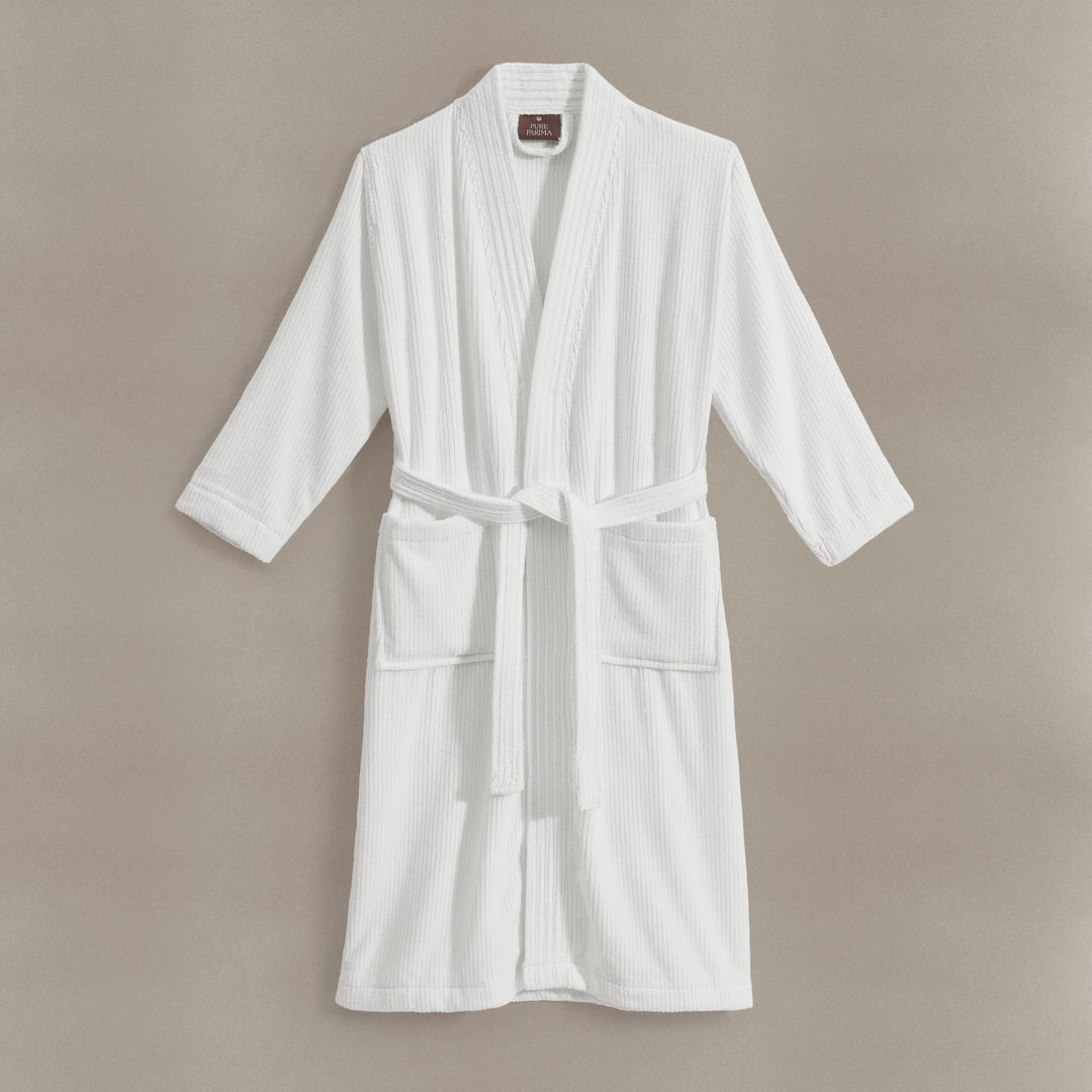 Egyptian Cotton Ribbed Robe Bathrobe By Pure Parima