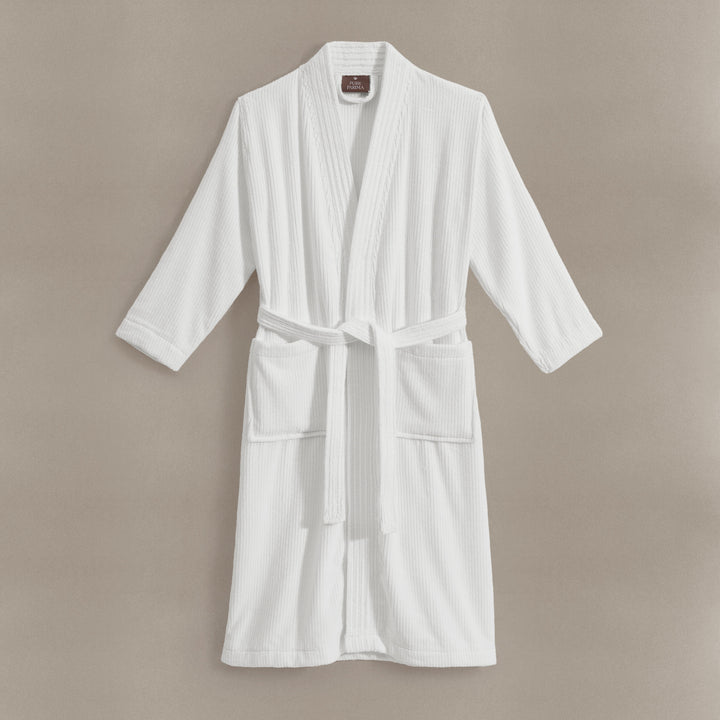 Egyptian Cotton Ribbed Robe Bathrobe By Pure Parima