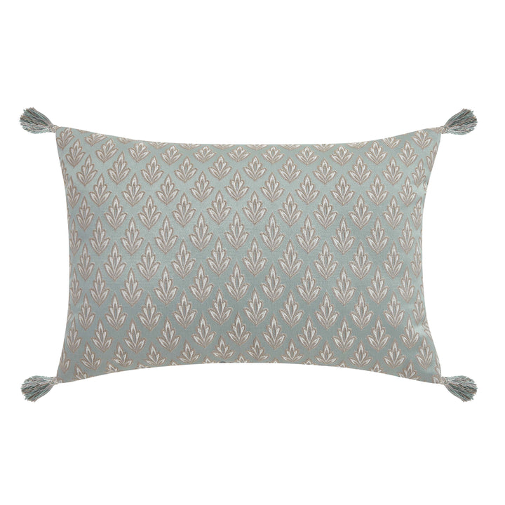 Rita Blue Bouoir Decorative Throw Pillow 21" x 14" Throw Pillows By J. Queen New York