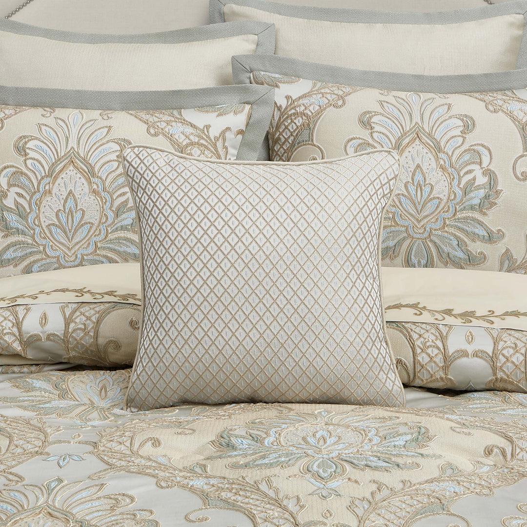 Rita Gold Square Decorative Throw Pillow 18" x 18" Throw Pillows By J. Queen New York
