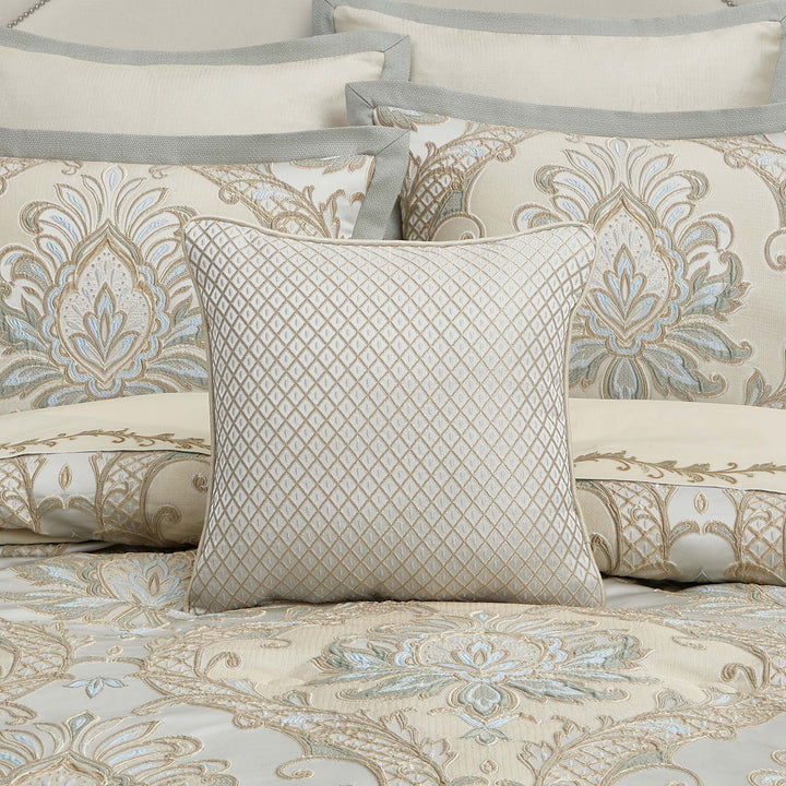 Rita Gold Square Decorative Throw Pillow 18" x 18" Throw Pillows By J. Queen New York