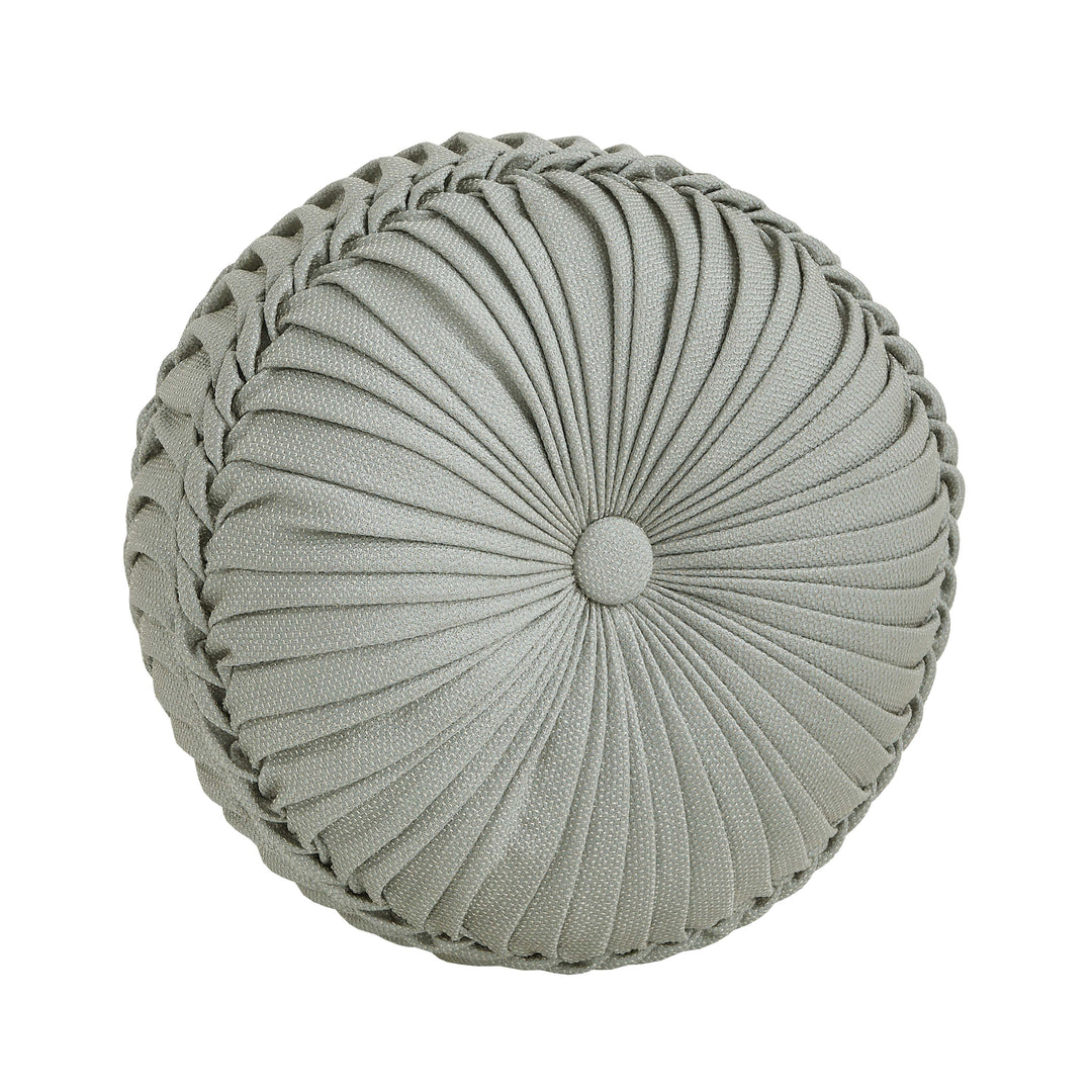Rita Sage Tufted Round Decorative Throw Pillow 15" x 15" Throw Pillows By J. Queen New York