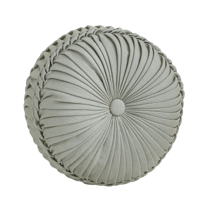 Rita Sage Tufted Round Decorative Throw Pillow 15" x 15" Throw Pillows By J. Queen New York