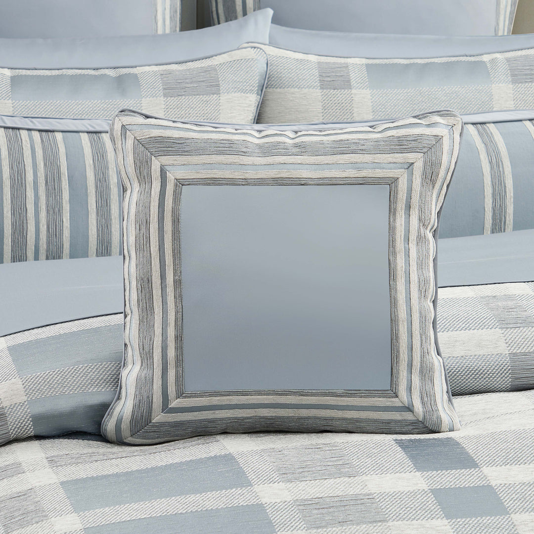 Rocco Blue Square Decorative Throw Pillow 18" x 18" Throw Pillows By J. Queen New York